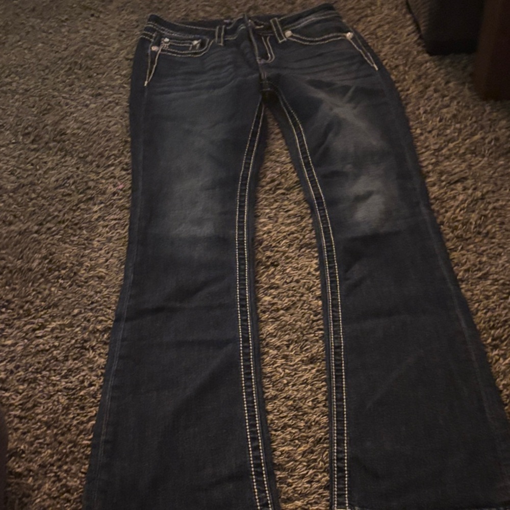 Miss Me Dark Indigo mid rise Boot Cut Jeans